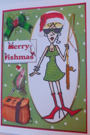 Rita Merry Fishmas Quick Card by Nicky Thorne