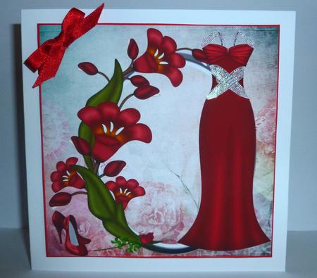 Red Dress and Hearts by Nicky Thorne