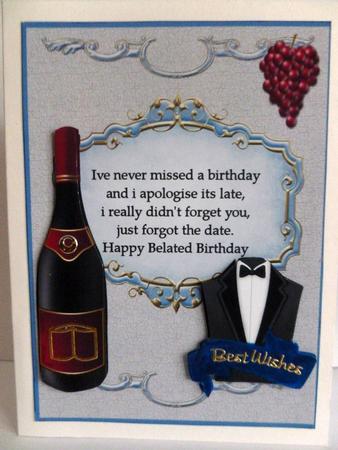 Belated Male Card by Nicky Thorne