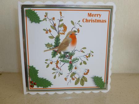 Christmas Robin on Branch Topper 2 by Nicky Thorne