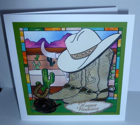 Boots and All Birthday Card Front Mini Kit by Nicky Thorne