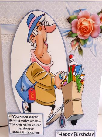 Maggies Loves Her Shopping Quick Card by Nicky Thorne