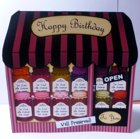 The Little Jam Shop Shaped Card Decoupage N Greetings by Nicky Thorne