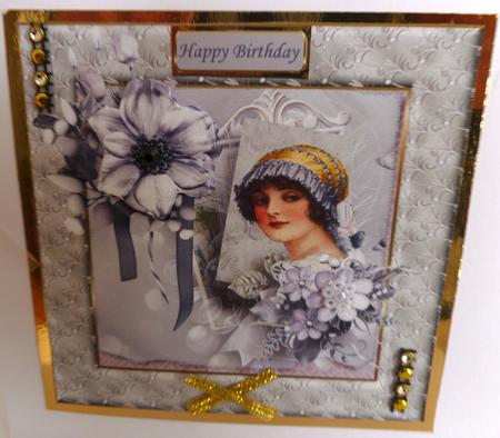 Vintage Lady 7x7 Card and Decoupage by Nicky Thorne