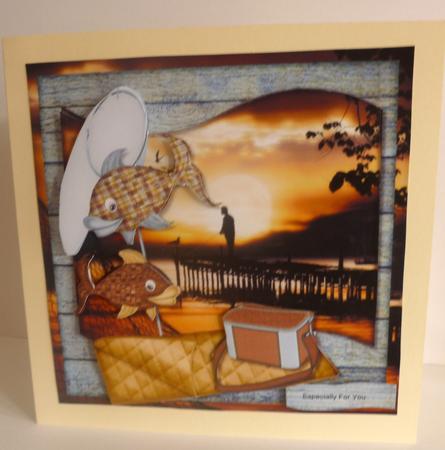 Male Card Gone Fishing Mini Kit by Nicky Thorne
