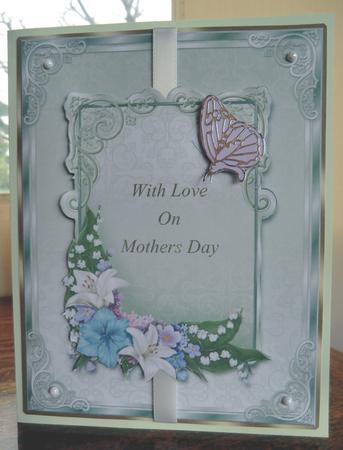 Lilies & Butterfly - Mothers Day by Debbie Wood