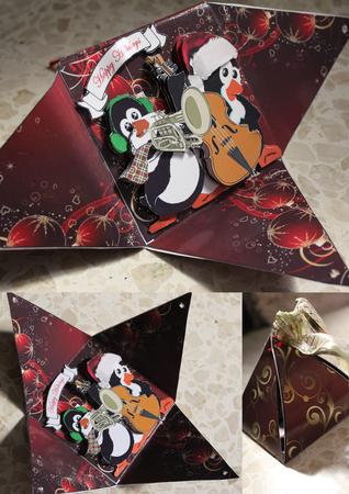 Penguin Party 'christmas Surprise' Card Kit by Carmelina Borg Cuschieri