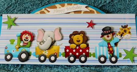All Aboard the Jungle Train Blue by Carmelina Borg Cuschieri
