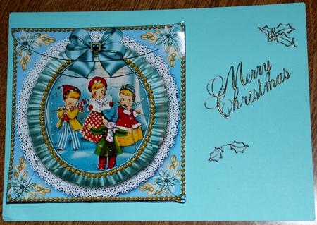 Blue Carol Singers Ruffle 5in Round Spiral Edge Stacker by Carmelina Borg Cuschieri