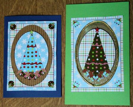 Chocolate and Blue Christmas Dangler Card Fronts by Carmelina Borg Cuschieri