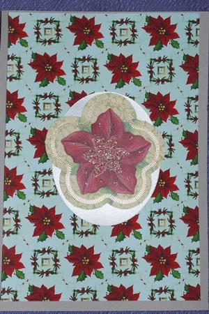 Red Poinsettia 3 Backing Paper by Carmelina Borg Cuschieri