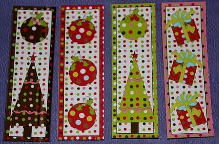 4 Festive Spotty Christmas Bookmarks by Carmelina Borg Cuschieri