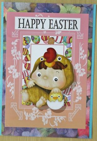 Cute Easter Kid Chick A4 Card by Carmelina Borg Cuschieri