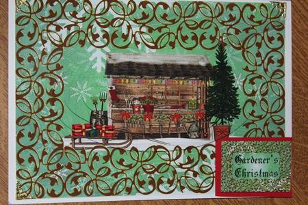 Gardener's Christmas - Oval Pyramid Card by Carmelina Borg Cuschieri