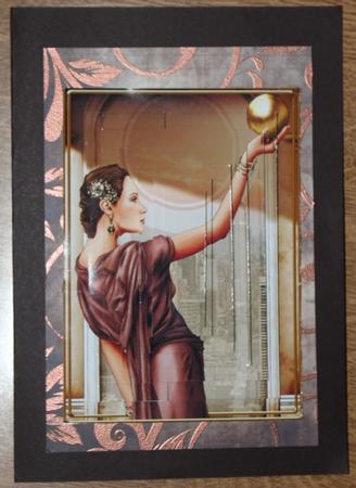 Art Deco Lady Pandore Dark Pink Pyramid by Carmelina Borg Cuschieri