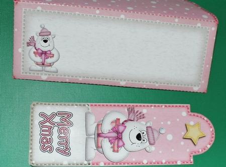 Xmas Polar Bear's Present Bookmark Card N Envelope by Carmelina Borg Cuschieri