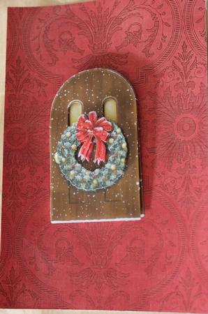 Dark Red Flower Damask Emboss Lights A4 Backing Paper by Carmelina Borg Cuschieri