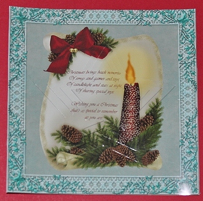 Lace Frame with Candles and Bow by Carmelina Borg Cuschieri
