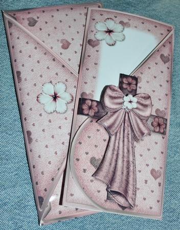 Silken Cross Teardop Card Kit in Blushing Pink by Carmelina Borg Cuschieri