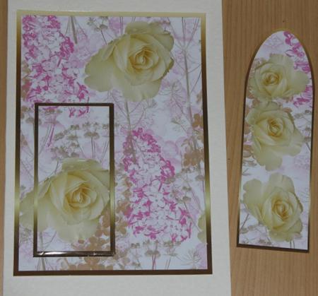 Cream and Pink Floral Bookmark Card by Carmelina Borg Cuschieri