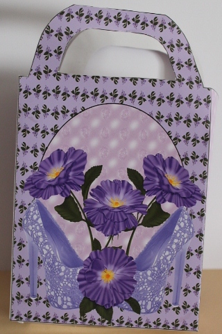 Purple Floral Shoe Gift Bag by Carmelina Borg Cuschieri