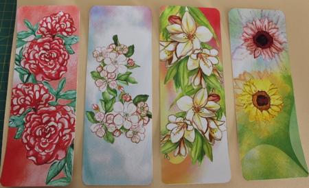 Spring Flowers Bookmark by Carmelina Borg Cuschieri