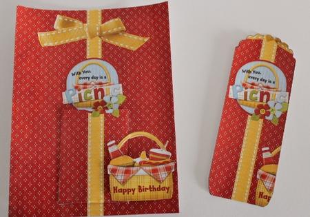 With You Every Day is a Picnic Bookmark Keepsake by Carmelina Borg Cuschieri