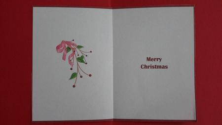 Bow with Berries Christmas Insert by Carmelina Borg Cuschieri