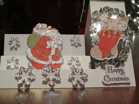 Santa Side Step Card Silhouette by Jean Hall