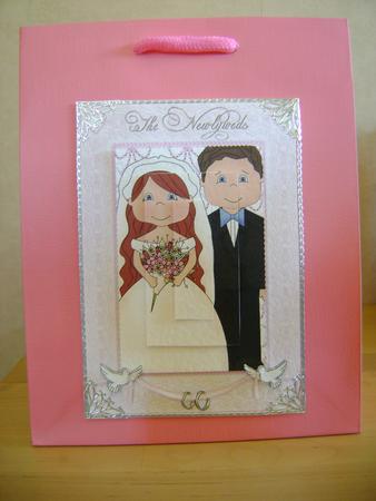 Wedding Portrait in Pink Quick Card with Pyramid by Natalie Cooper