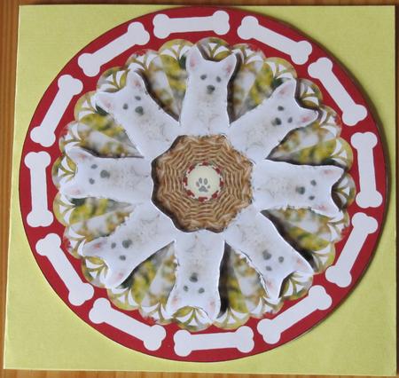 West Highland Terrier Puppy Dog Mandala Decoupage Card Sheet by Jenny Orpwood