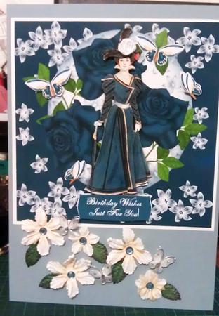 Elegant Lady Birthday Card Quick Front by Sheila Morrison