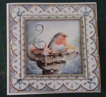 Blue Robin Flake 5in Single Corner Stacker by Sheila Morrison