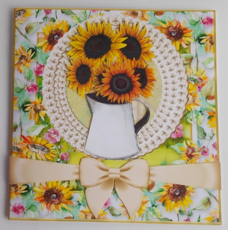 Framed sunflowers card front 2 by Sharon Wilson