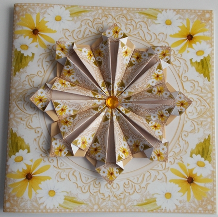 3 Yellow and white floral card front/topper blanks by Sharon Wilson