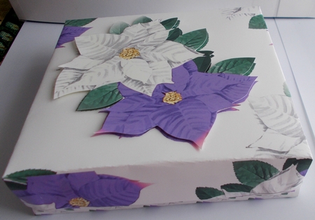 Purple and white poinsettias backing paper (Big) by Sharon Wilson
