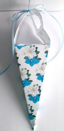 blue and white poinsettias backing paper (small) by Sharon Wilson