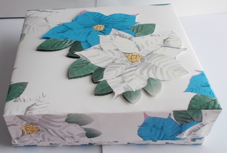 blue and white poinsettias backing paper (Big) by Sharon Wilson