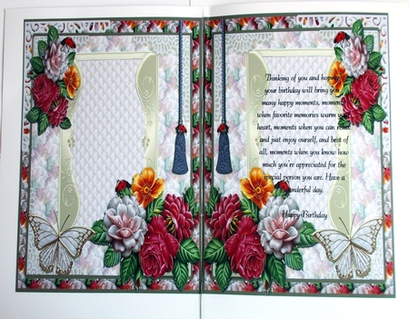 Butterflies and roses blank insert by Sharon Wilson