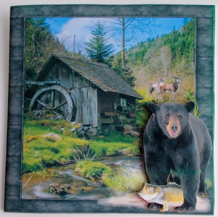 Lunch Time Bear Scenic Topper with Decoupage by Sharon Wilson