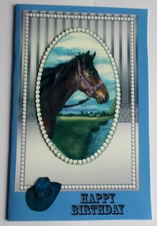 A5 Topper &  Insert Elegant Pearls  Horse  by Sharon Wilson