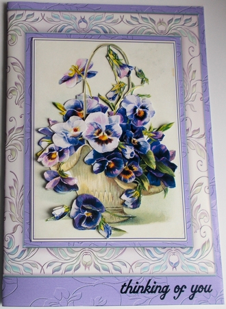 VINTAGE PANSIES TOPPER by Sharon Wilson