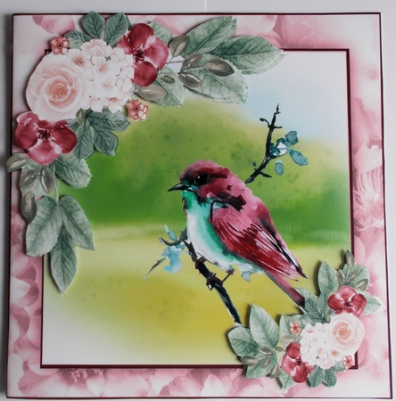 Beautiful Red Bird on a Branch by Sharon Wilson