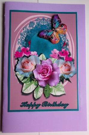 Happy birthday pink rose by Sharon Wilson