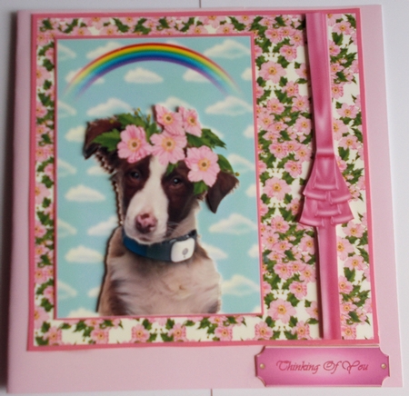 Cute Floral Puppy by Sharon Wilson