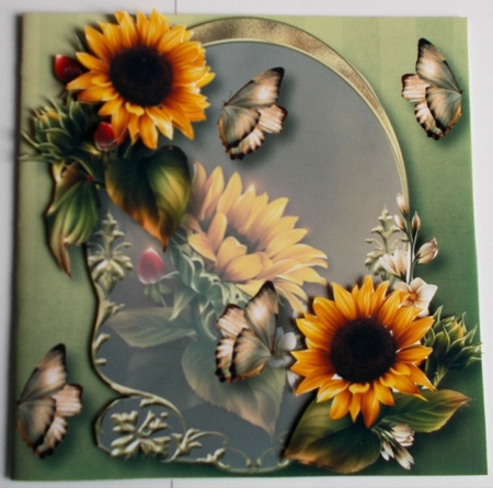 Golden Arched Frame - Sunflowers 8x8 by Sharon Wilson
