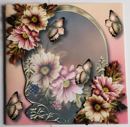 Golden Arched Frame - Muted Chrysanthemum 8x8 by Sharon Wilson
