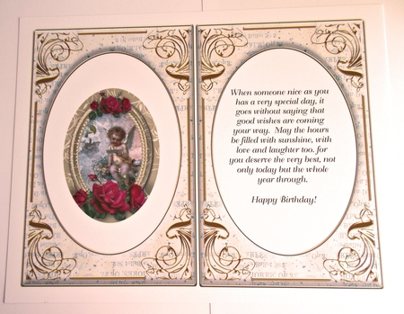 Cherubs Floral 6x8 Card Front- (3) by Sharon Wilson