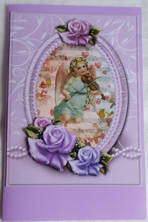 Cherubs Floral 6x8 Card Front- (5) by Sharon Wilson