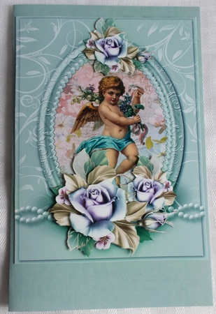 Cherubs Floral 6x8 Card Front- (6) by Sharon Wilson